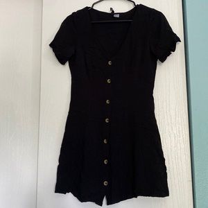 H&M Black Button Dress